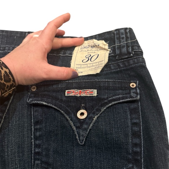 HUDSON Y2K Dark Blue Wash Low Rise Flare Bootcut Denim Jeans Women’s Size 30 - Picture 4 of 12